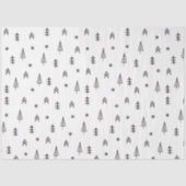 ミニマリストの白黒の冬の森のパターン 薄葉紙 (正面)