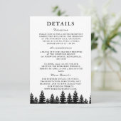 ミニマリストの白黒の冬の結婚式詳細 エンクロージャーカード (スタンド正面)