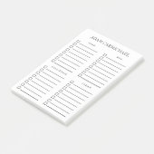 ミニマリストの白黒の整理された作業 ポストイット (アングル)