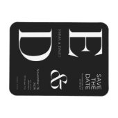 ミニマリストの白黒の日付を保存 マグネット (横)