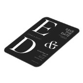 ミニマリストの白黒の日付を保存 マグネット (左側)