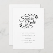 ミニマリストの白黒の日付を保存 案内ポストカード (正面/裏面)