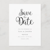 ミニマリストの白黒の日付を保存 案内ポストカード (正面)