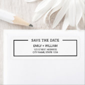 ミニマリストの白黒の日付アドレスを保存 ラベル (インサイチュ)