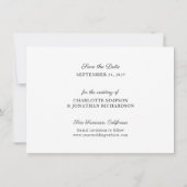 ミニマリストの白黒の日付カードを保存 サンキューカード (裏面)