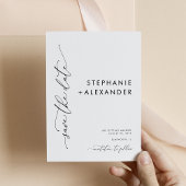 ミニマリストの白黒の日付カードを保存 セーブザデート