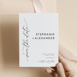 ミニマリストの白黒の日付カードを保存 セーブザデート