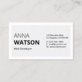 ミニマリストの白黒はっきりしたおよびqrコード コーリングカード (裏面)