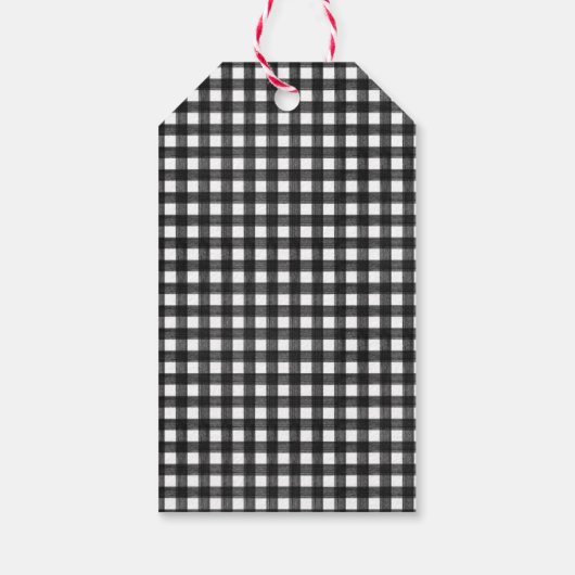 ミニマリストの白黒クリスマスパーティーの好意 ギフトタグ (裏面)