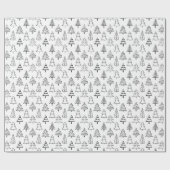 ミニマリストの白黒クリスマス ラッピングペーパー (フラット)