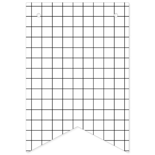 ミニマリストの白黒グリッド バンティングフラッグ (第1の旗)