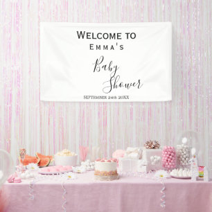 ミニマリストの白黒シャワーバナー 横断幕