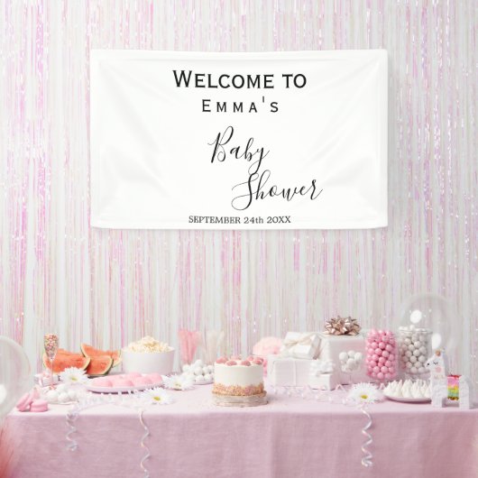 ミニマリストの白黒シャワーバナー 横断幕 (パーティー)