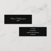 ミニマリストの白黒スクリプトプロフェッショナル スキニー名刺 (正面/裏面)