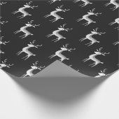 ミニマリストの白黒トナカイのクリスマス ラッピングペーパー (角)