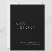 ミニマリストの白黒ハッシュタグ記号 招待状 (正面)