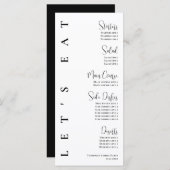 ミニマリストの白黒ブランチの夕食 メニュー (正面/裏面)