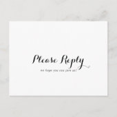 ミニマリストの白黒メニュー選択RSVP ポストカード (正面)