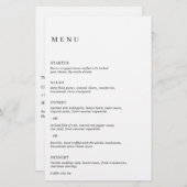 ミニマリストの白黒モダンのメ結婚ニュー (正面/裏面)