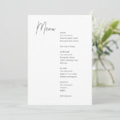 ミニマリストの白黒モダンのメ結婚ニュー メニュー (スタンド正面)