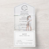 ミニマリストの白黒モダンの結婚写真 オールインワン招待状 (内側)