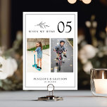 ミニマリストの白黒モダン写真結婚の テーブルナンバー<br><div class="desc">タイムレス結婚のテーブル番号と写真は、繊細なリースを持つミニマルなモノグラムを特徴とする。結婚式にフォーマル最適なお洒落タイポグラフィとシンプルのエレガンス。特別な日に合わせて完全にカスタマイズ可能、この招待は魅力とクラシックの洗練を混モダンぜ合わせる。このデザインを取り上げたカスタマイズや追加感じ品は自由に連絡お願いする。</div>