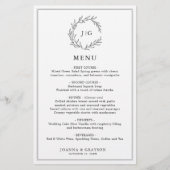 ミニマリストの白黒リーフモダンのメ結婚ニュー (正面)