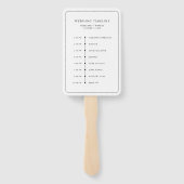 ミニマリストの白黒リーフ結婚のタイムライン ハンドファン (裏面)