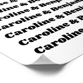 ミニマリストの白黒レトロカップル名 ポスター (角)