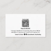 ミニマリストの白黒ロゴソーシャルメディアQRコード ロイヤリティカード (裏面)