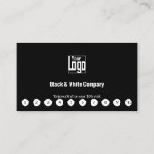 ミニマリストの白黒ロゴソーシャルメディアQRコード ロイヤリティカード (正面)