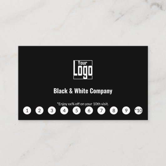 ミニマリストの白黒ロゴソーシャルメディアQRコード ロイヤリティカード (正面)
