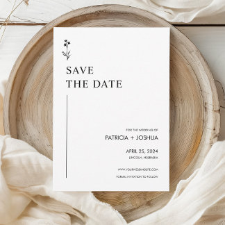 ミニマリストの白黒日付カードを保存 セーブザデート