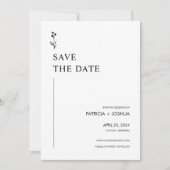 ミニマリストの白黒日付カードを保存 セーブザデート (正面)