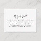 ミニマリストの白黒結婚レシピ要求 エンクロージャーカード (正面)