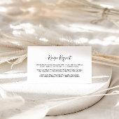 ミニマリストの白黒結婚レシピ要求 エンクロージャーカード