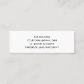 ミニマリストの白黒HELLO スキニー名刺 (裏面)