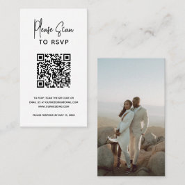 ミニマリストの白黒QRコードモダン結婚s エンクロージャーカード