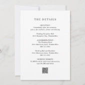 ミニマリストの白黒QRコードモダン結婚s 招待状 (裏面)