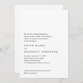 ミニマリストの白黒QRコードモダン結婚s 招待状 (正面/裏面)