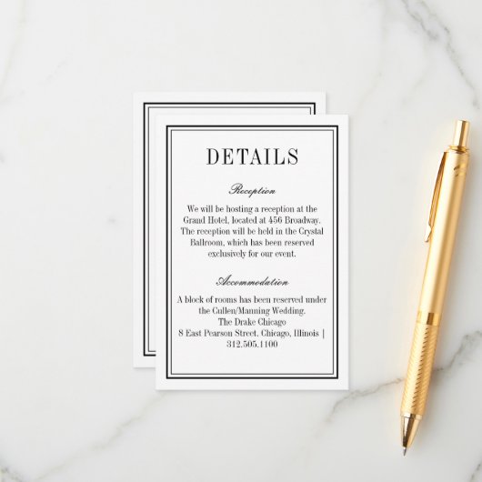 ミニマリストの白黒QRコード結婚の情報 エンクロージャーカード (正面/裏面インサイチュ)