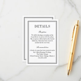 ミニマリストの白黒QRコード結婚の情報 エンクロージャーカード