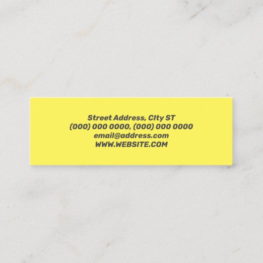 ミニマリストの目立つスタイル スキニー名刺 (裏面)