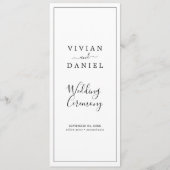 ミニマリストの短いサービス結婚式 プログラム (正面)