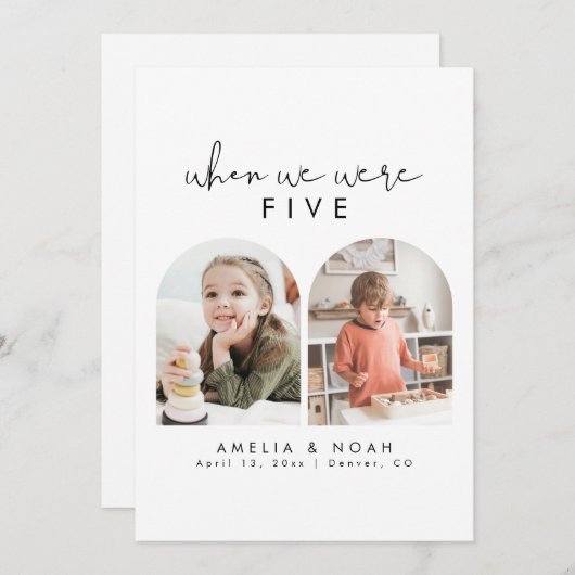 ミニマリストの私たちがいた頃の写真テーブルナンバー 招待状 (正面/裏面)