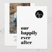 ミニマリストの私たちの幸せな結末 モダン ボールド フォント セーブザデート (正面/裏面)