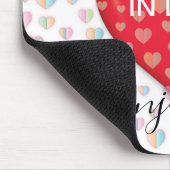 ミニマリストの秋の恋愛ハートにハートの斑点 マウスパッド (コーナー)