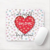 ミニマリストの秋の恋愛ハートにハートの斑点 マウスパッド (マウス)