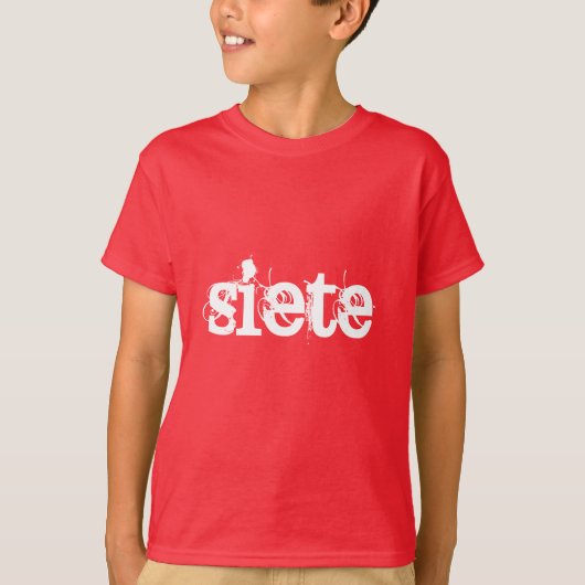 ミニマリストの第7誕生日のワイシャツ|のスペインのな"siete " tシャツ (正面)