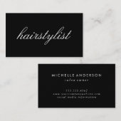 ミニマリストの筆記体文字 |ヘアスタイリスト 名刺 (正面/裏面)